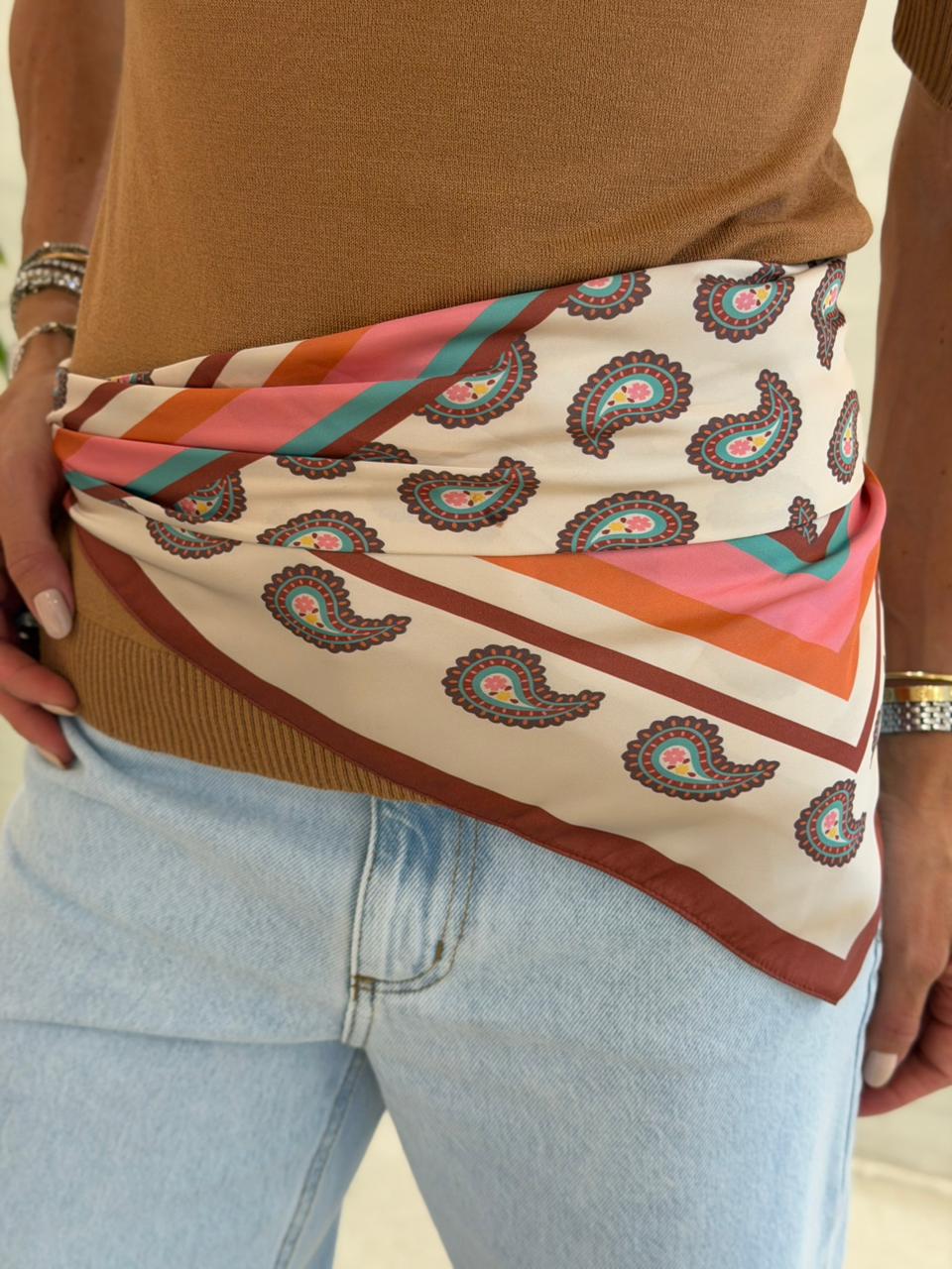 Cashemire Colorido Fundo Bege