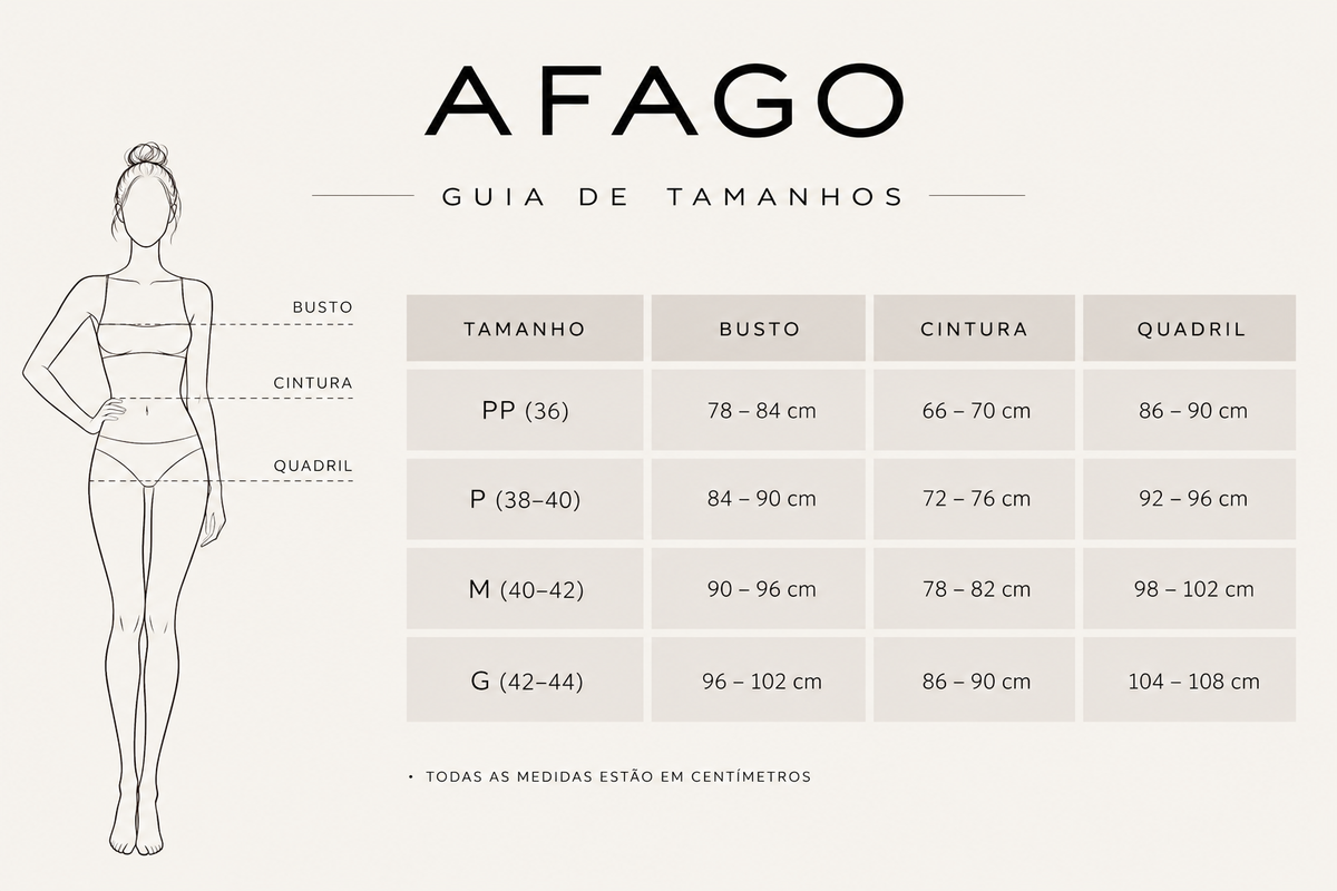 Guia de tamanhos