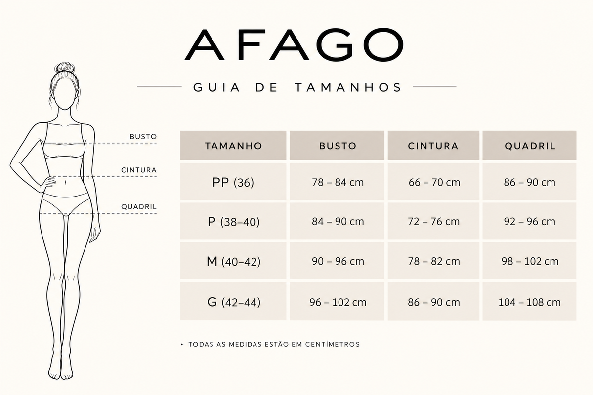 Guia de tamanhos